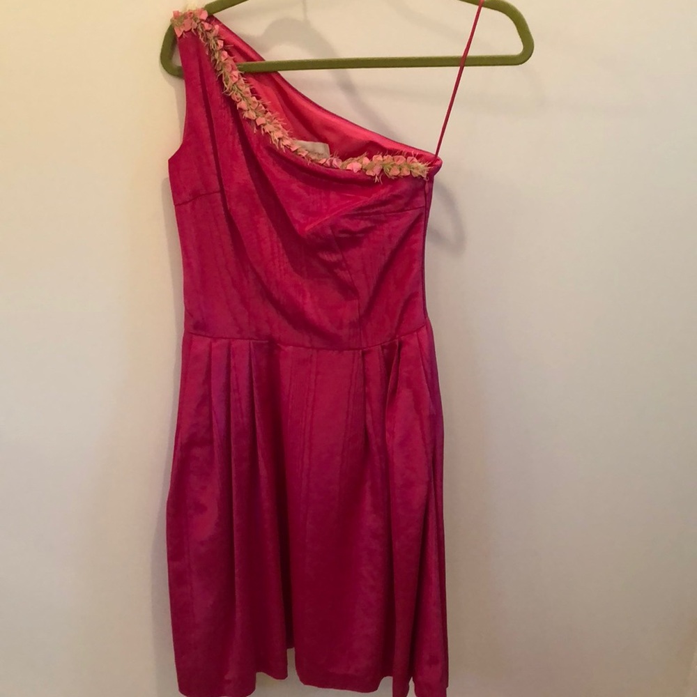 Pink one shoulder dress